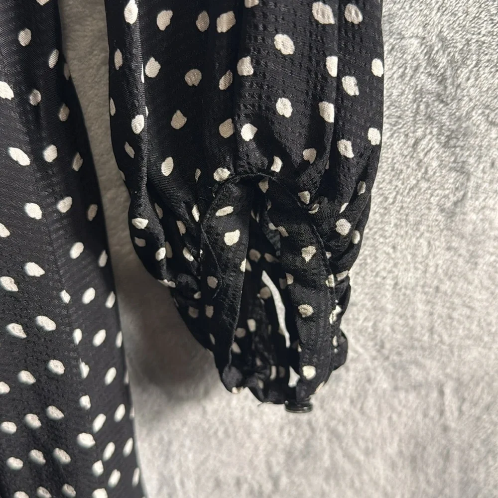 Anthropologie Agatha dress Polka Dot Black and White Dress women's size 4 midi‎
